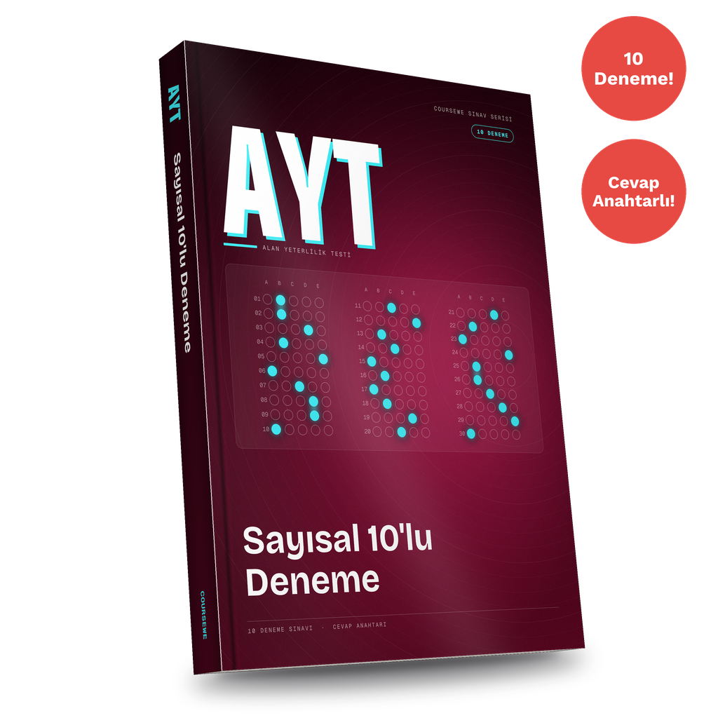 AYT Sayısal 10'lu Deneme PDF E-kitabı (Matematik + Fen, Cevap Anahtarlı)