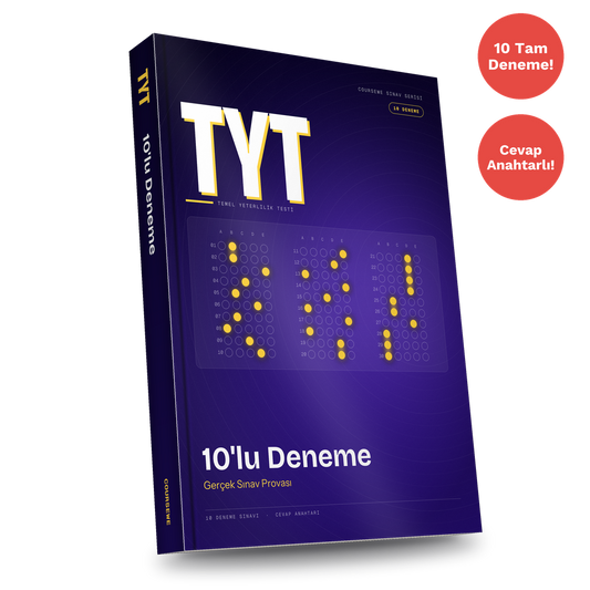TYT 10'lu Deneme PDF E-kitabı (Gerçek Sınav Formatında, Cevap Anahtarlı)