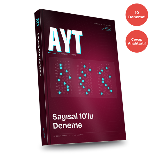 AYT Sayısal 10'lu Deneme PDF E-kitabı (Matematik + Fen, Cevap Anahtarlı)