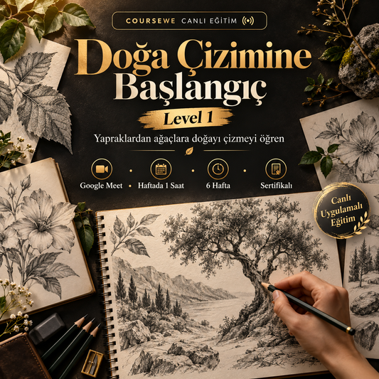 Doğa Çizimine Başlangıç (Level 1) - 6 Haftalık Canlı Eğitim - (Uluslarası Katılım Sertifikası Hediye)