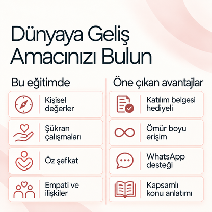 Dünyaya Geliş Amacınızı Bulun PDF E-kitabı (Katılım Belgesi Hediyeli) — içerik ve avantajlar