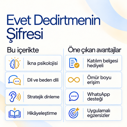 Evet Dedirtmenin Şifresi PDF E-Kitabı (Katılım Belgesi Hediyeli) — içerik ve avantajlar