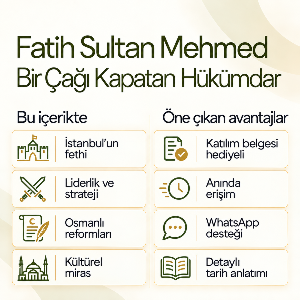Fatih Sultan Mehmed: Bir Çağı Kapatan Hükümdar PDF E-kitabı (Katılım Belgesi Hediyeli) — içerik ve avantajlar