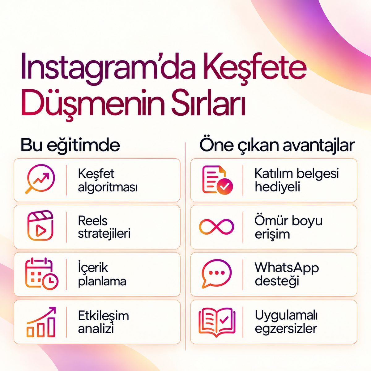 Instagram’da Keşfete Düşmenin Sırları PDF E-Kitabı (Katılım Belgesi Hediyeli) — içerik ve avantajlar