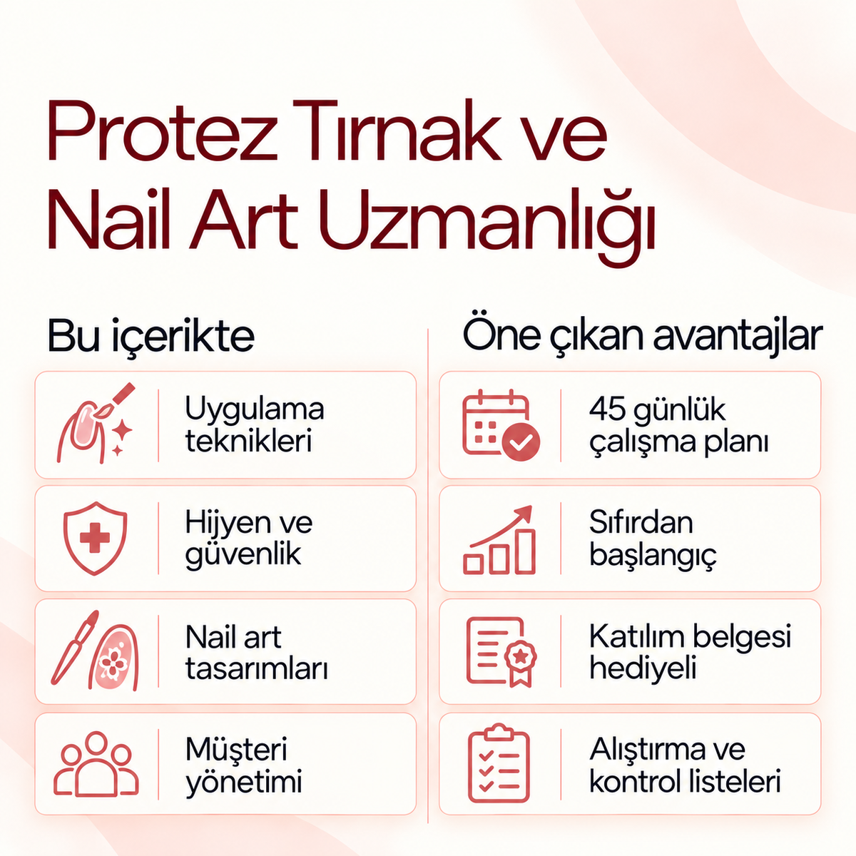 Protez Tırnak ve Nail Art Uzmanlığı Eğitimi (Katılım Belgesi Hediyeli) — içerik ve avantajlar