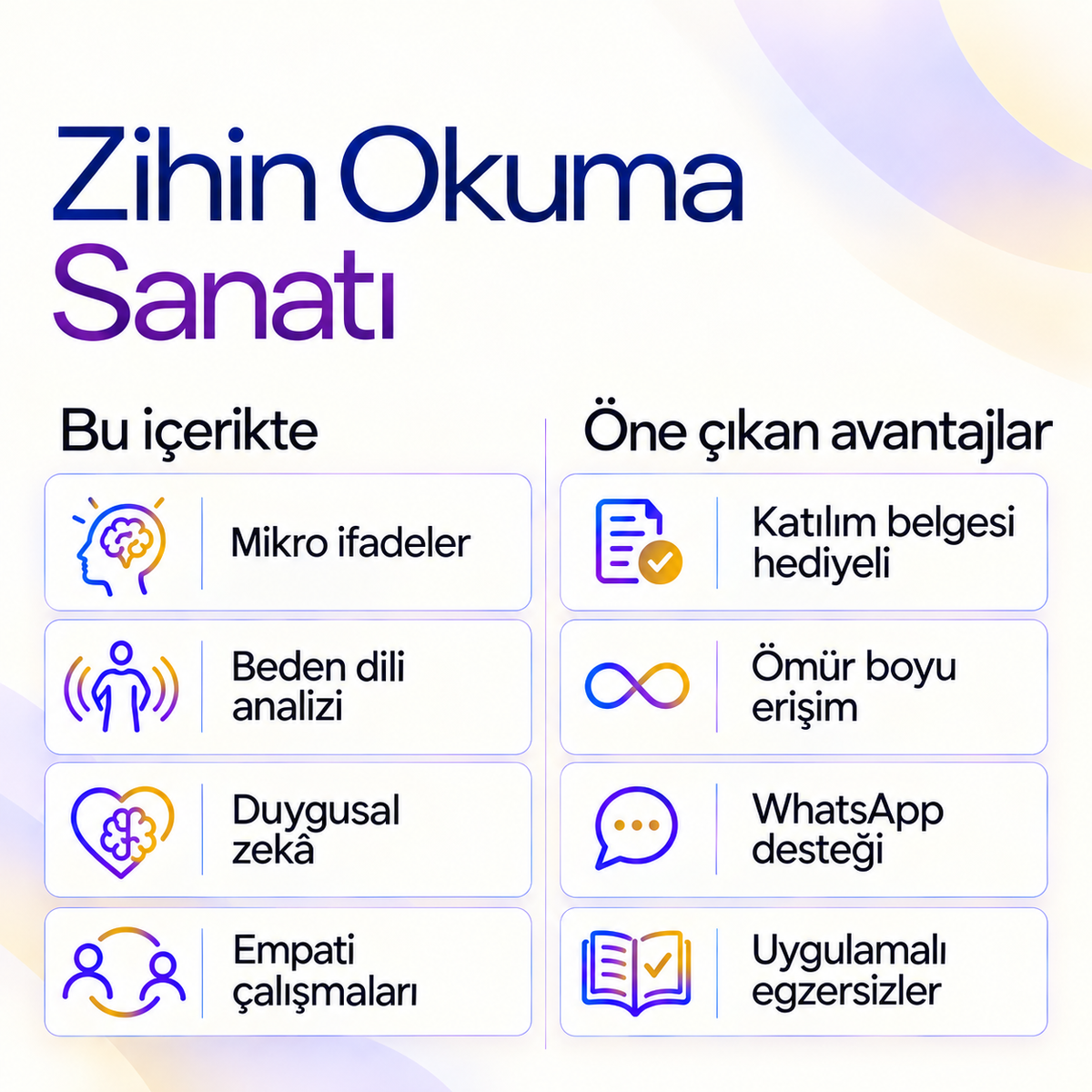 Zihin Okuma Sanatı PDF E-Kitabı (Katılım Belgesi Hediyeli) — içerik ve avantajlar